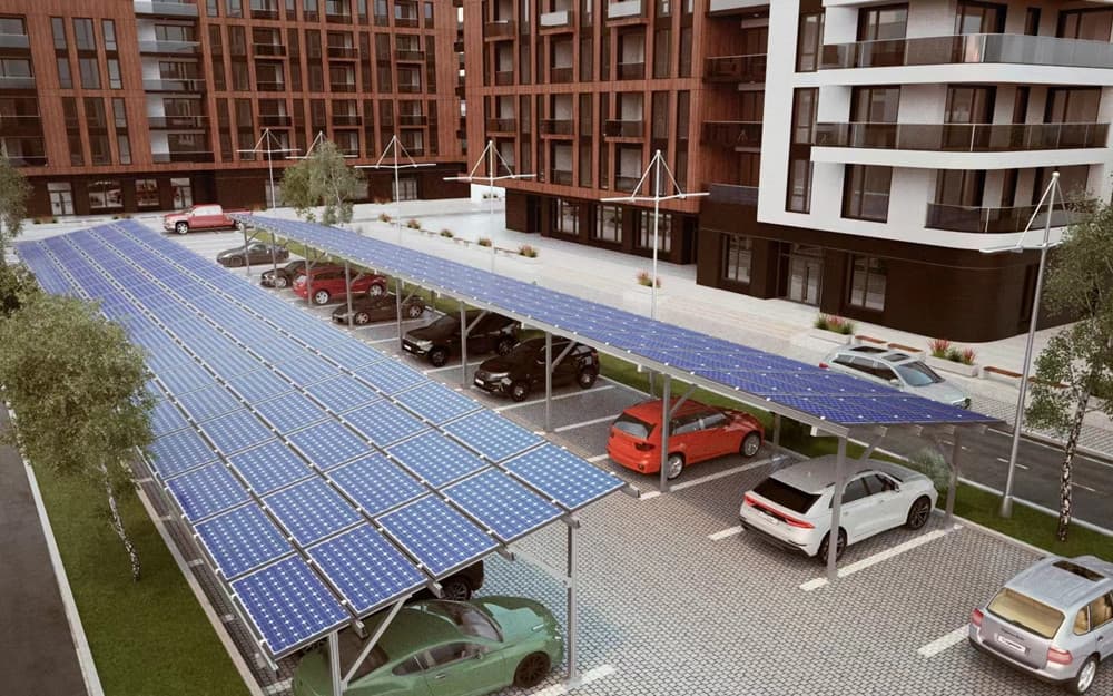 Solar panel racking solar carport structure